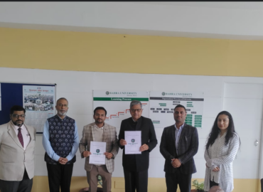 Memorandum of Understanding (MoU) signing ceremony was held between Bahra University, Himachal Pradesh, and Media Tech Temple, Rajasthan, as an initiative of the School of Management to strengthen Industry–Academia collaboration.