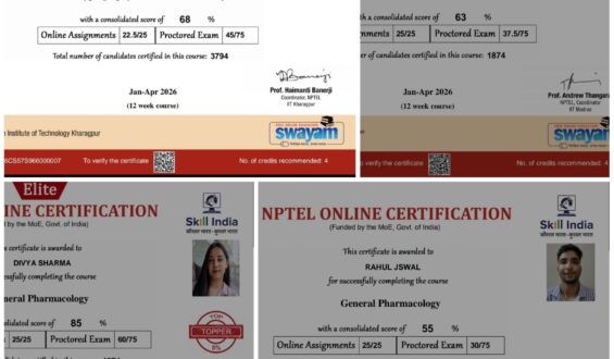 Bahra University Students Achieve SWAYAM Certifications in Pharmacy and Forensic Science.