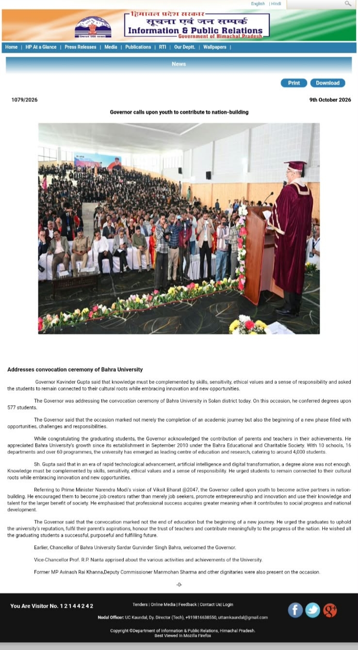 Governor calls upon youth to contribute to nation-building .